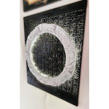 Stellar Gate – Illuminated Wooden Wall Relief