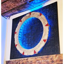 Stellar Gate – Illuminated Wooden Wall Relief